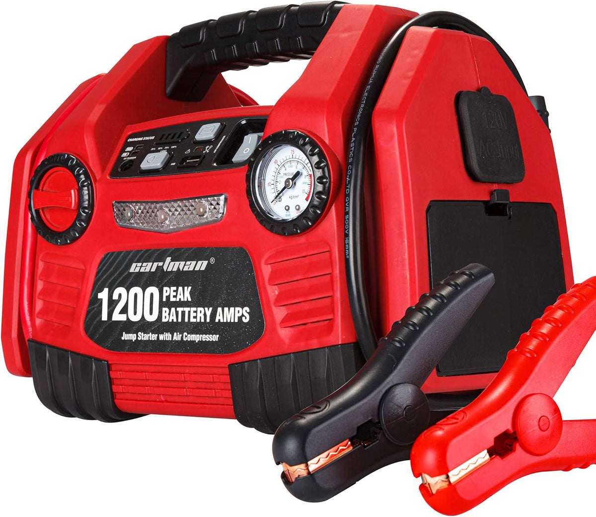 1200 Peak Amp 12V Portable Jump Starter with Air Compressor E212