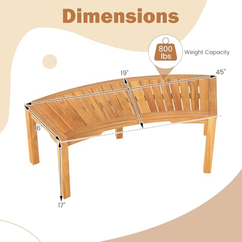 Acacia Wood Firepit Bench with Metal Frame Q8481