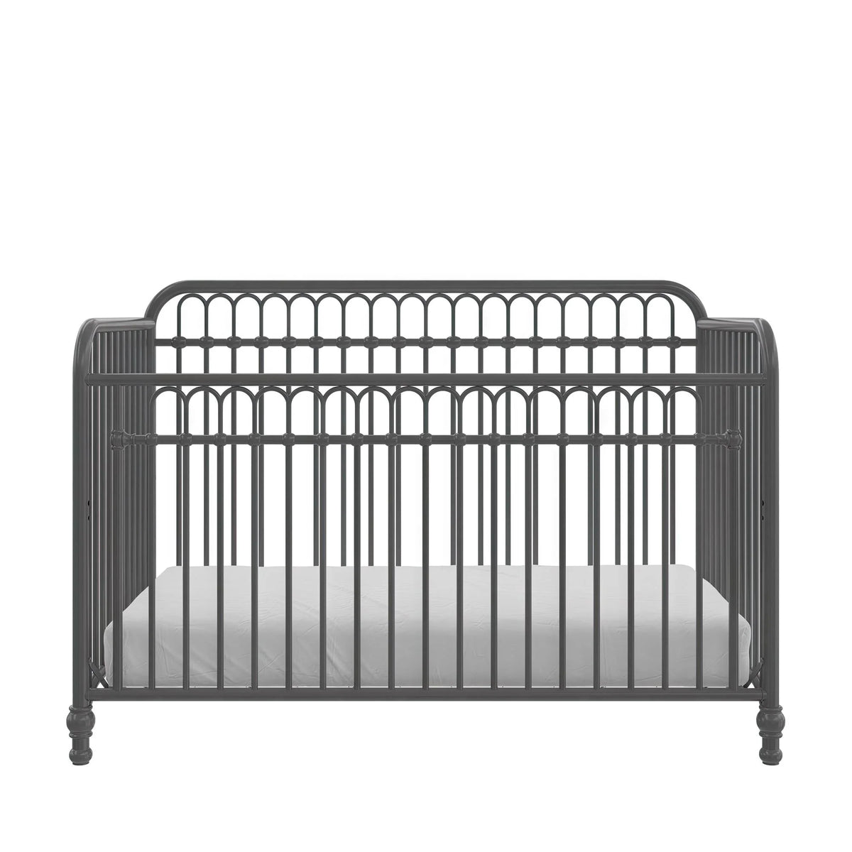 Gray Convertible Metal Crib F789