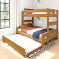 Twin Over Full Wood Bunk Bed with Trundle Y8351