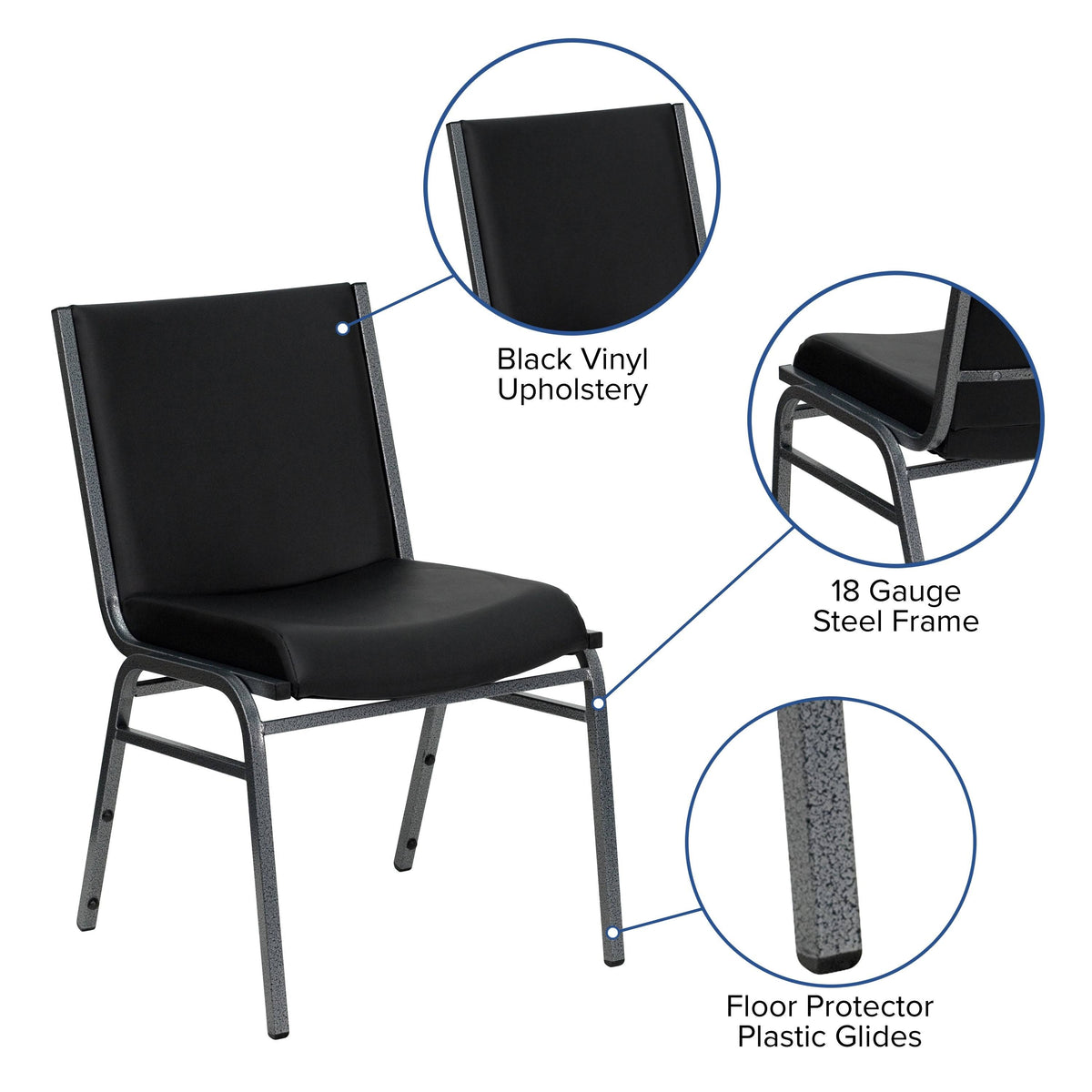 Black Metal Stack Chair E398076