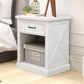 White 1 Drawer Solid Wood Nightstand M4683