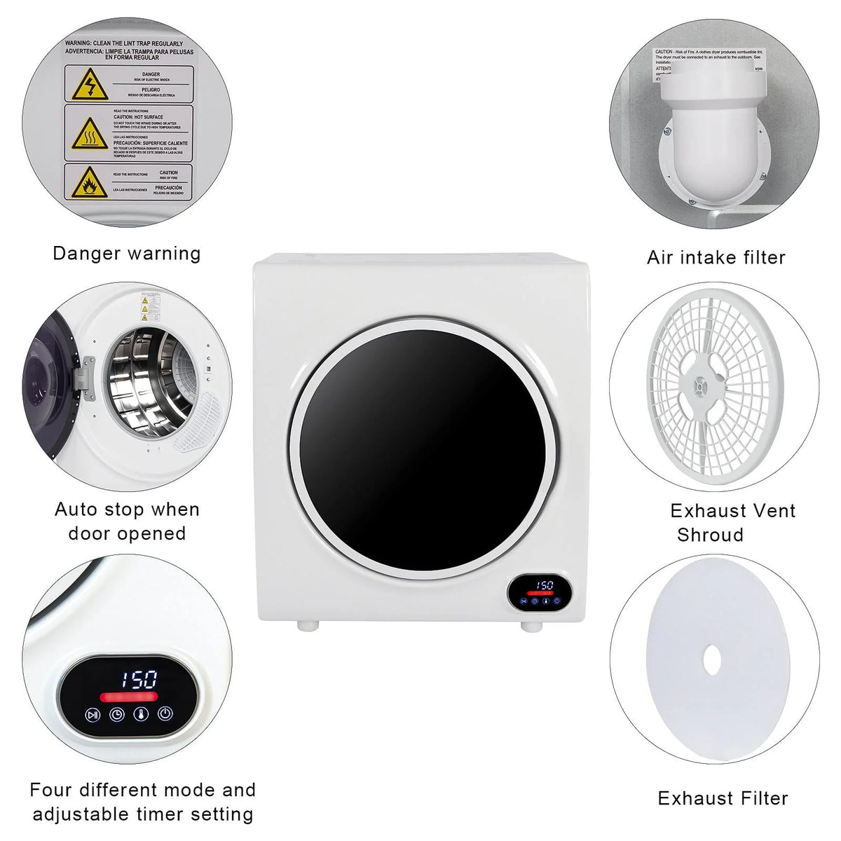 2.6 cu.ft Compact Laundry Dryer T536021