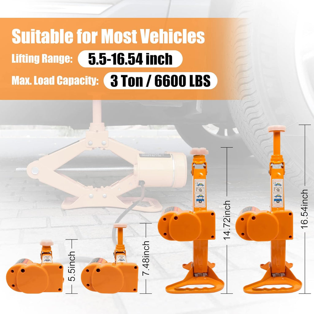 3 Ton Electric Car Jack with Electric Wrench and Inflator Pump Q44393