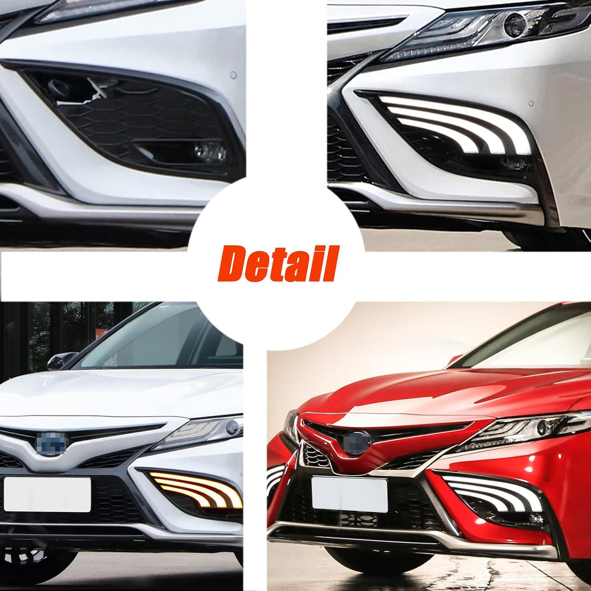 White Amber LED Front Fog Daytime Running Lamp with Dynamic Flash Turn Signal J15024