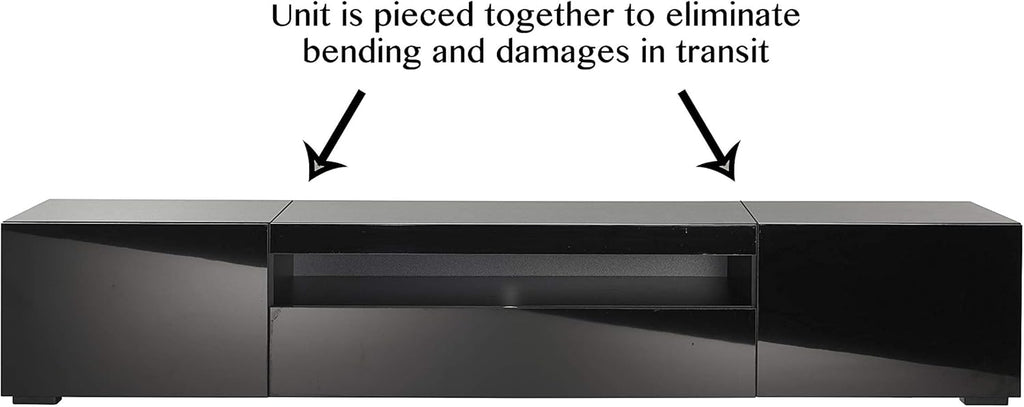 Modern Black Modular TV Cabinet with LED Lights L7184
