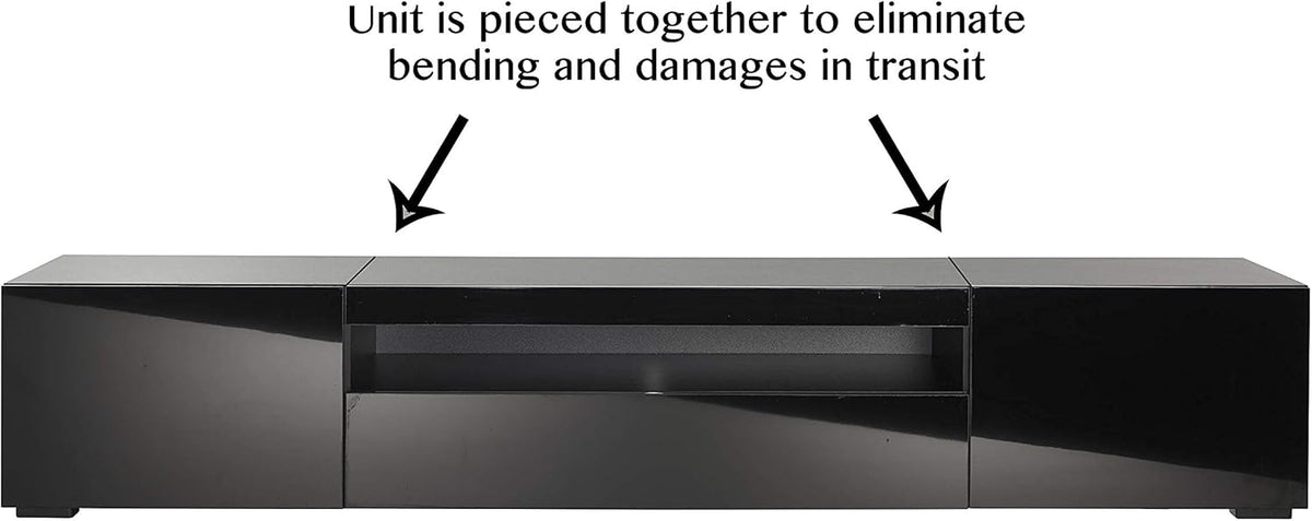 Modern Black Modular TV Cabinet with LED Lights L7184
