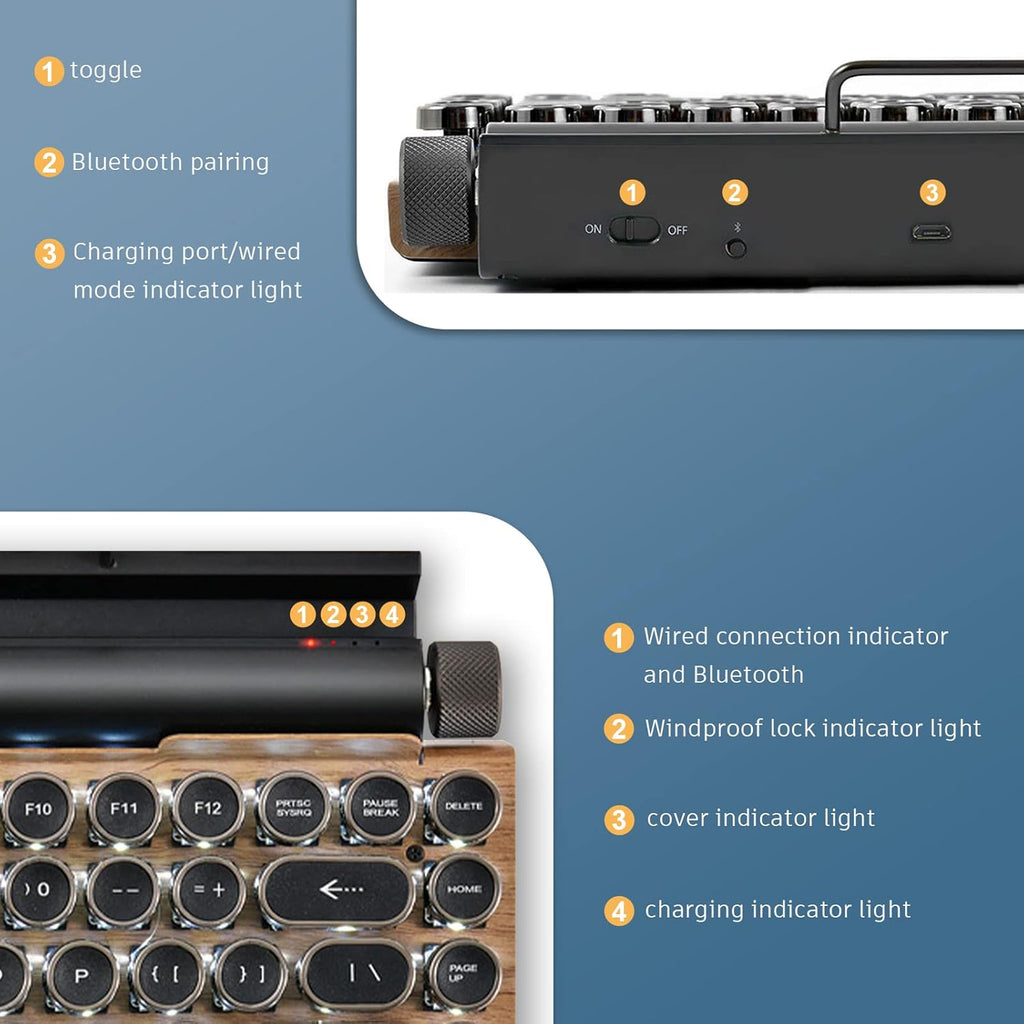 Wireless Bluetooth Mechanical Keyboard 83 Keys T7995