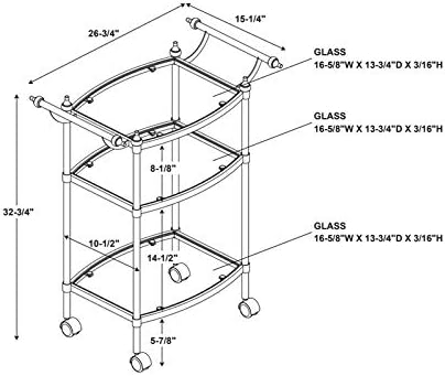 Metal Bar Cart in Chrome H95439