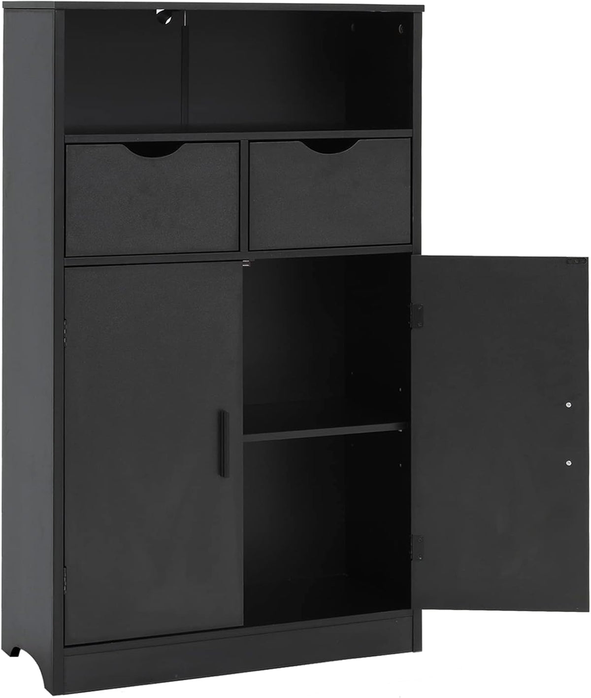 Dark Brown Storage Cabinet with 2 Drawers and 2 Shelves N932