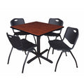 42x22 Square Breakroom Table & 4 Stack Chairs S486155