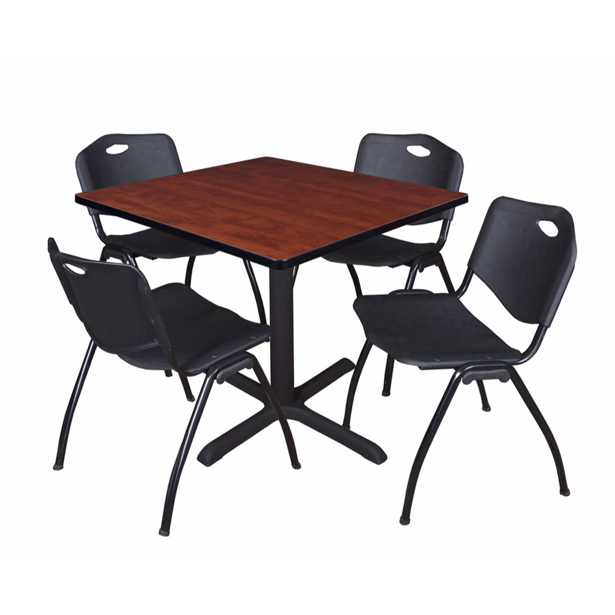 42x22 Square Breakroom Table & 4 Stack Chairs S486155