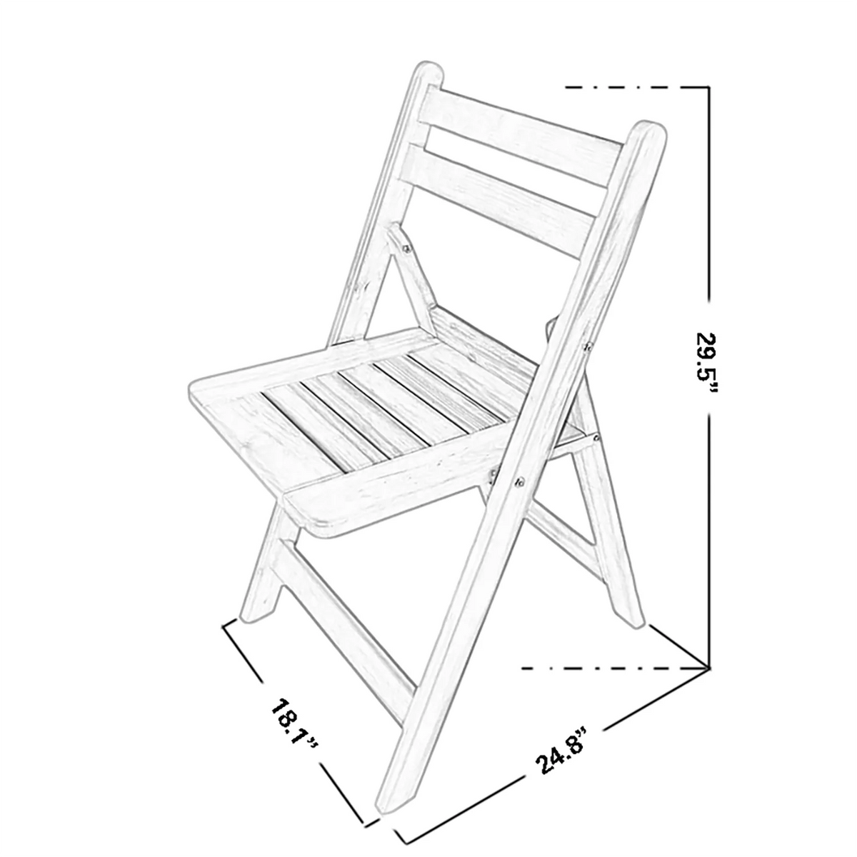 Wood Folding Chair Set of 2 V610250