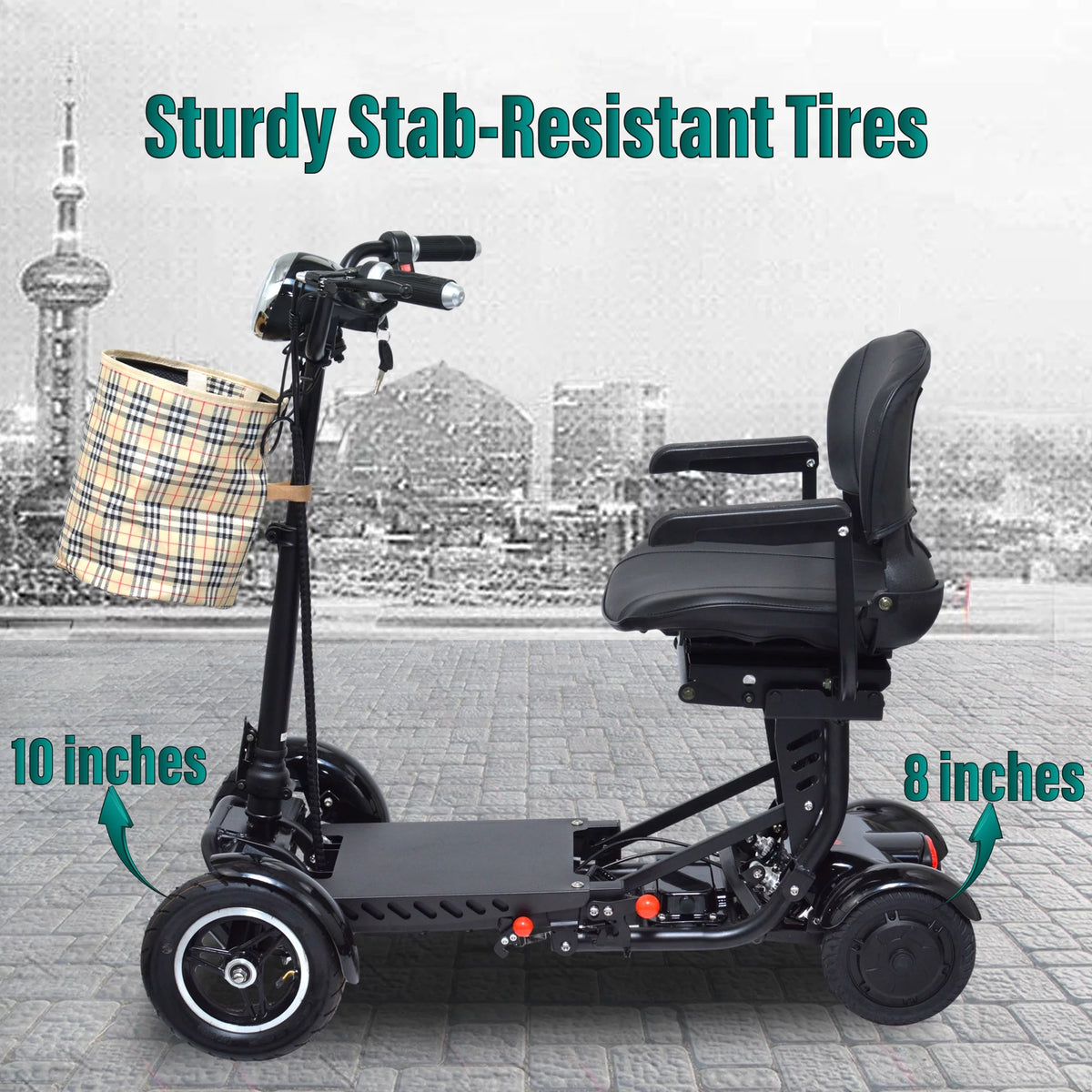 4 Wheel Foldable Powered Mobility Scooter with Seat W15287