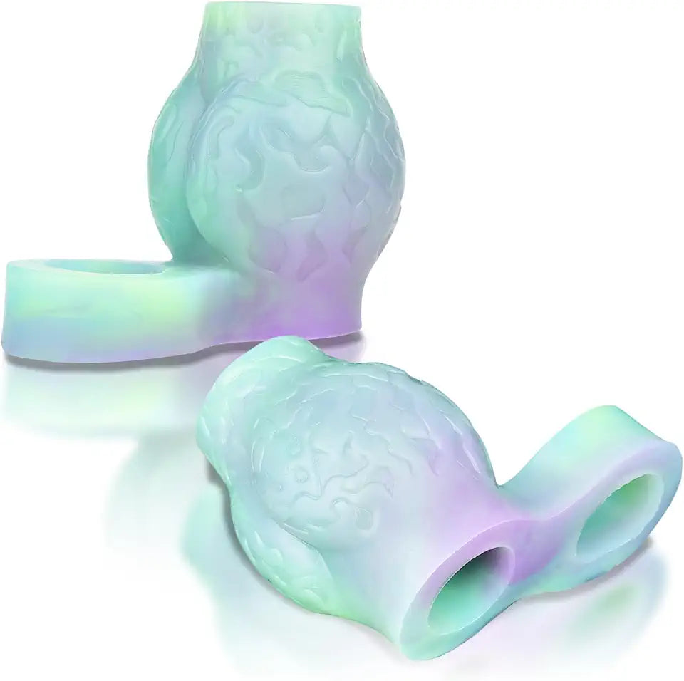 Blue Green Purple Glow in The Dark Silicone Penis Sleeve Cock Ring X113
