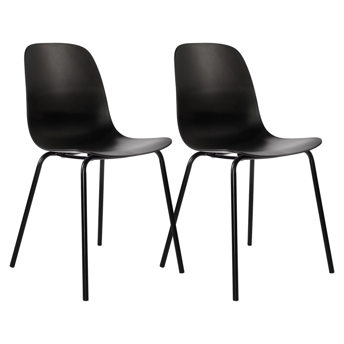 Black Set of 2 Dining Chair with Metal Legs I75193