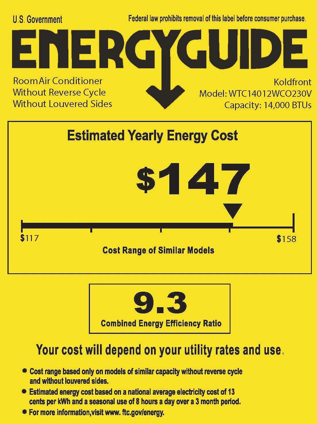14000 BTU 230 Volt Through-The-Wall Air Conditioner P571