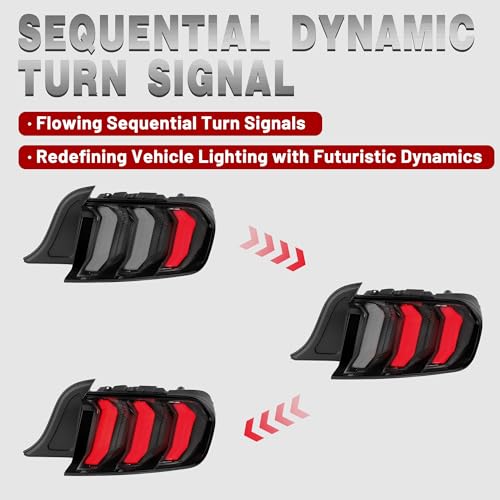 LED Tail Lights Assembly with Clear Lens Black Housing E125