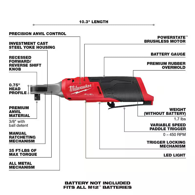 12V Li-Ion Brushless Cordless 3/8 in. Impact Wrench C508