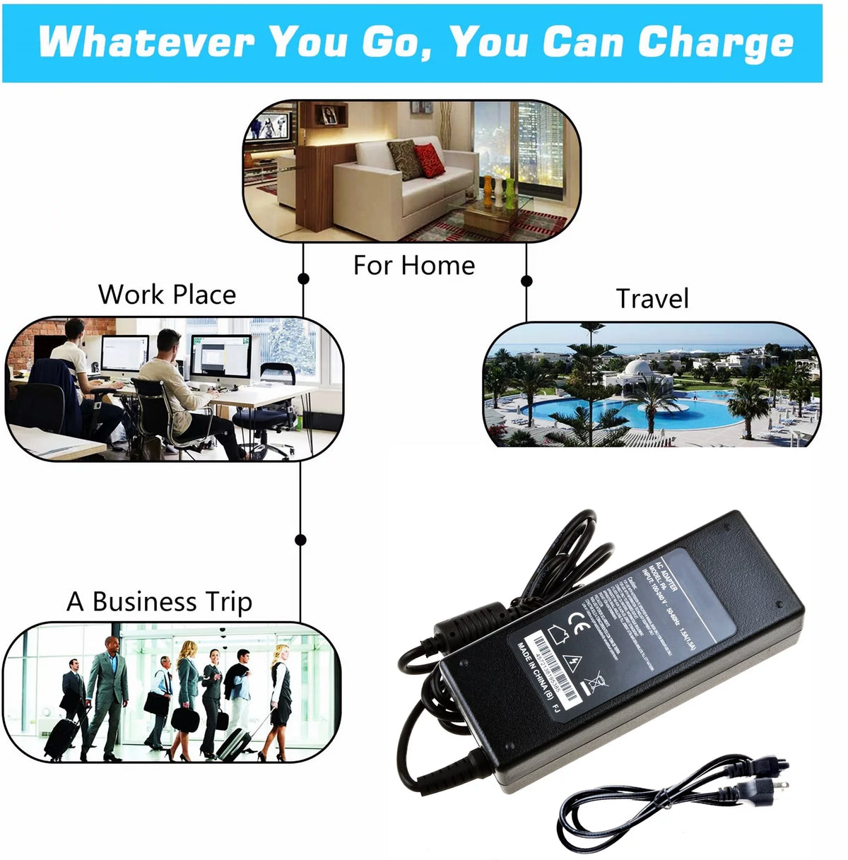 Compatible AC / DC Adapter Replacement for 19 Touchscreen LCD Monitor Power Z9131