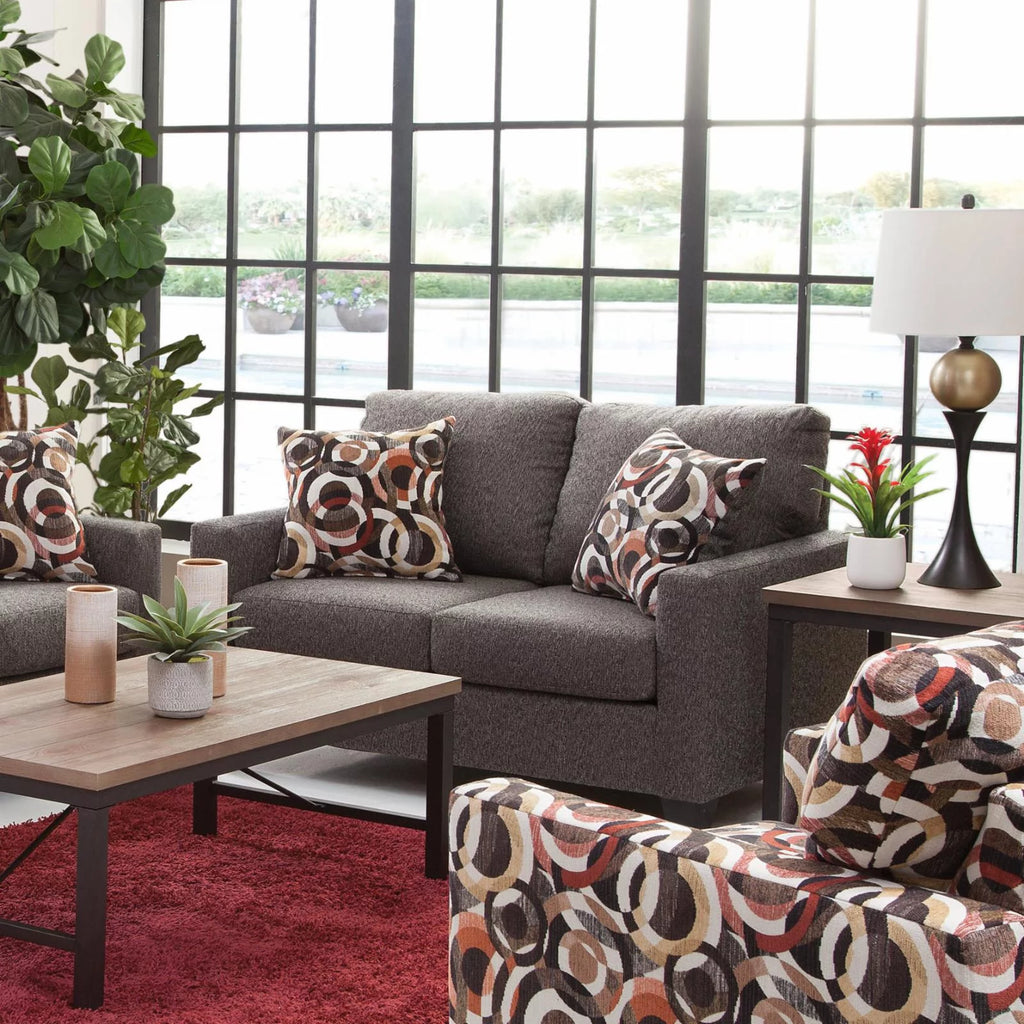 Charcoal Gray Loveseat Q259