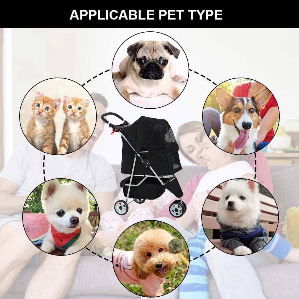 3 Wheels Folding Pet Stroller Y5580