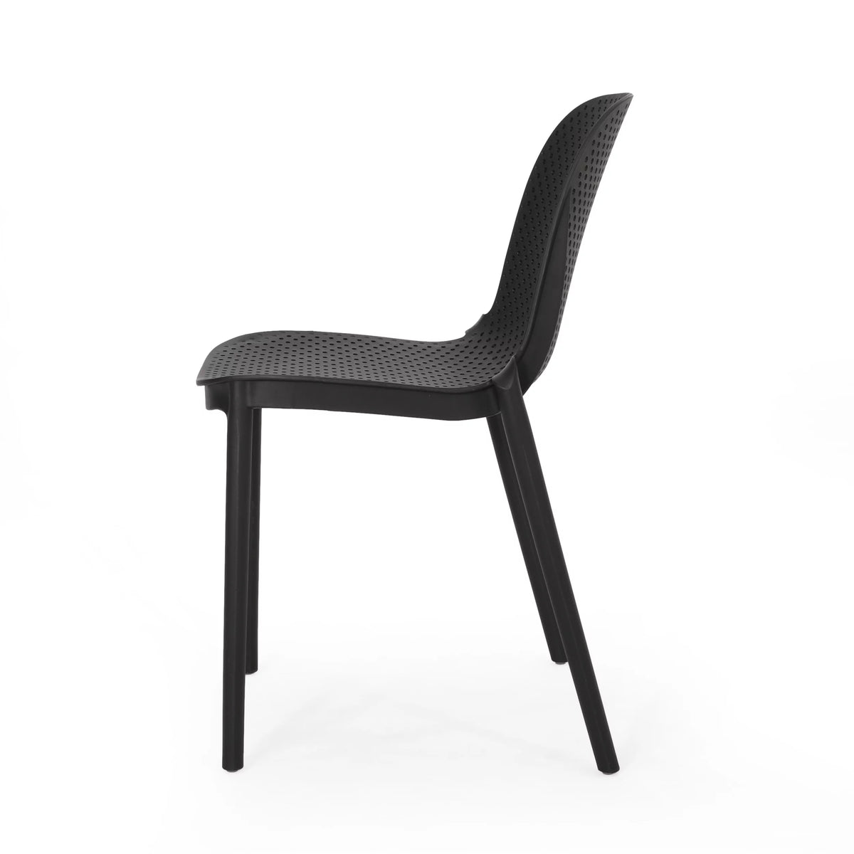 White Plastic Patio Dining Chair Set of 2 K473