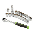 SAE and Metric Pass-Thru Socket Set, 21-Piece C655
