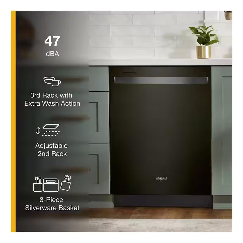 Black Stainless Dishwasher with 3rd Rack J198379