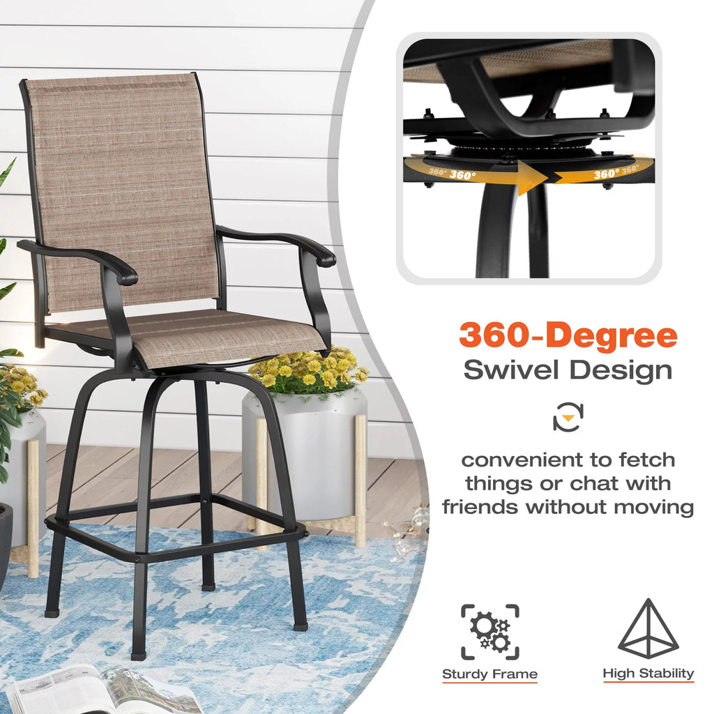 2Pcs Outdoor Metal Swivel Bar Stools N690