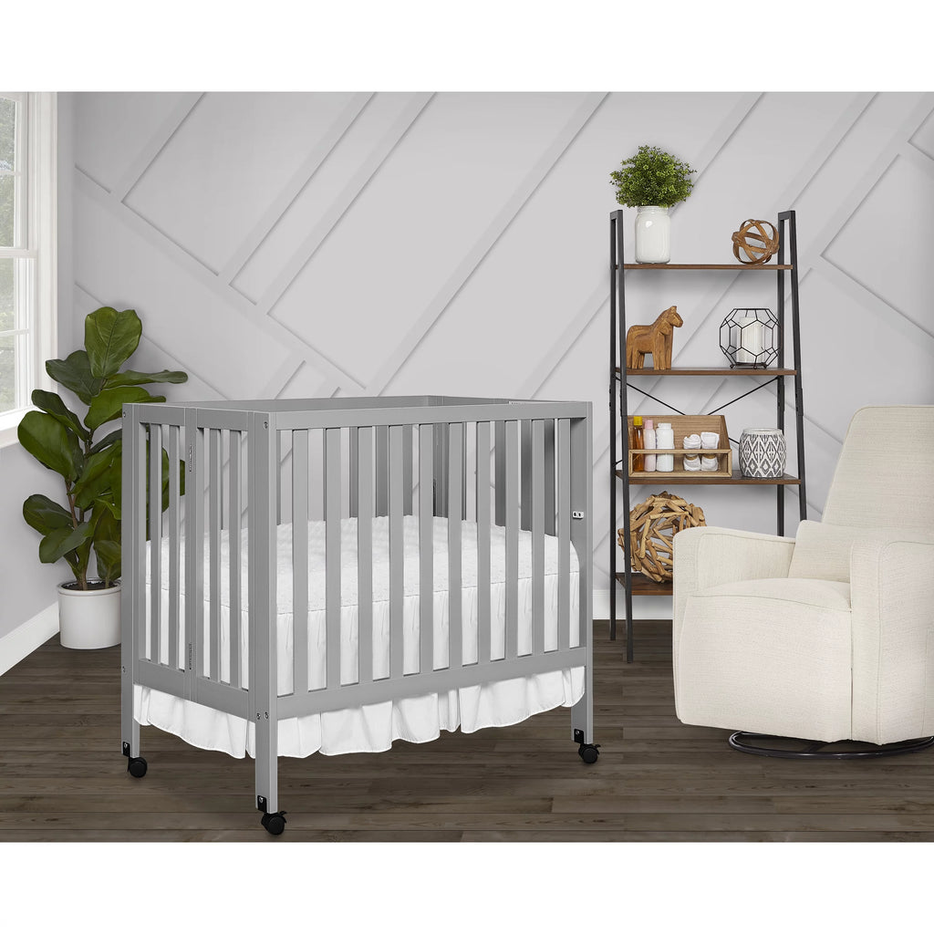 Pebble Grey Folding Crib T311