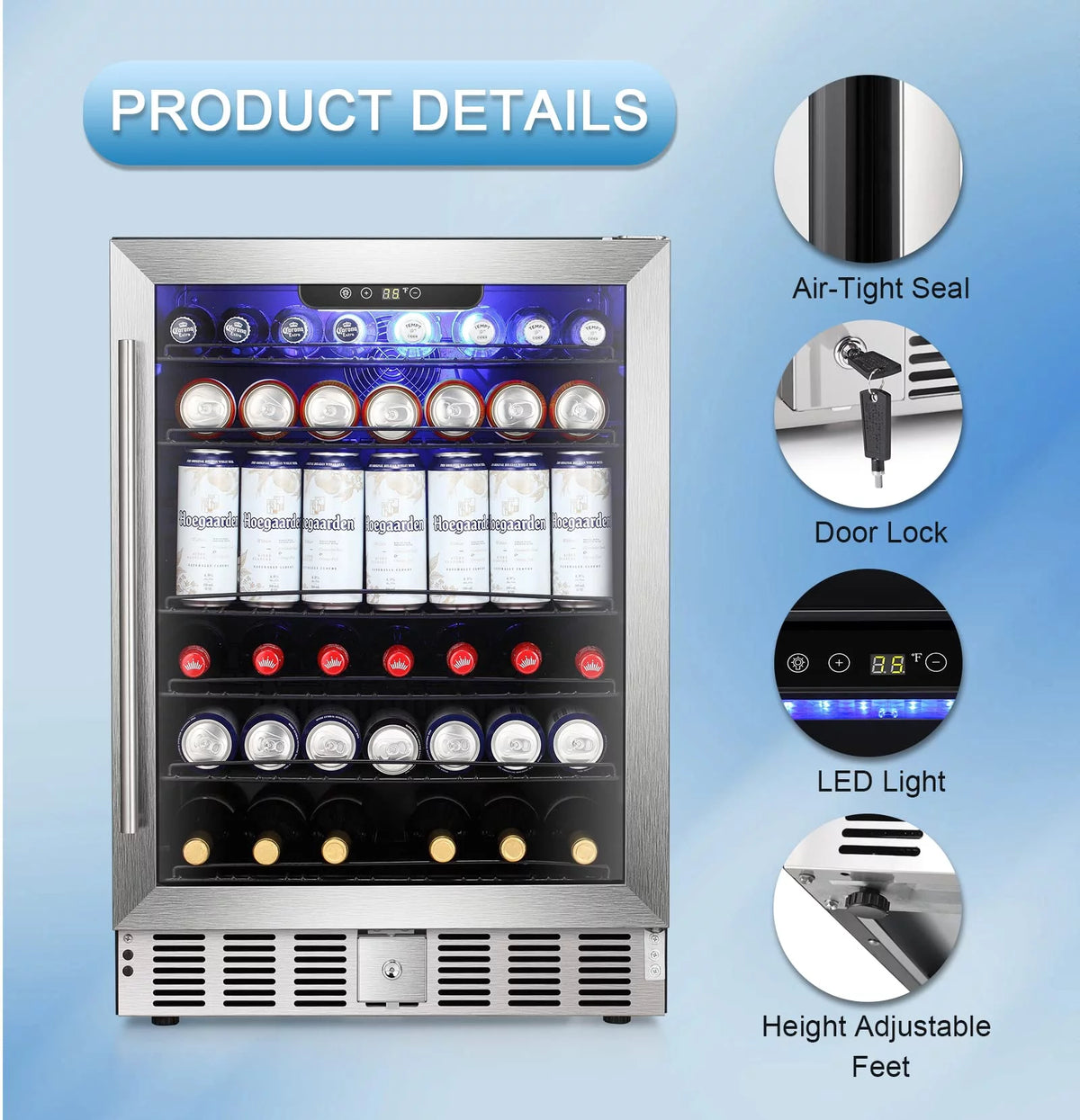 5.1 Cu.ft Beverage Refrigerator Cooler with Lock V9507