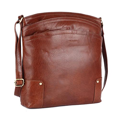 Large Soft Real Leather Womens Crossbody Handbags and Purses B7399