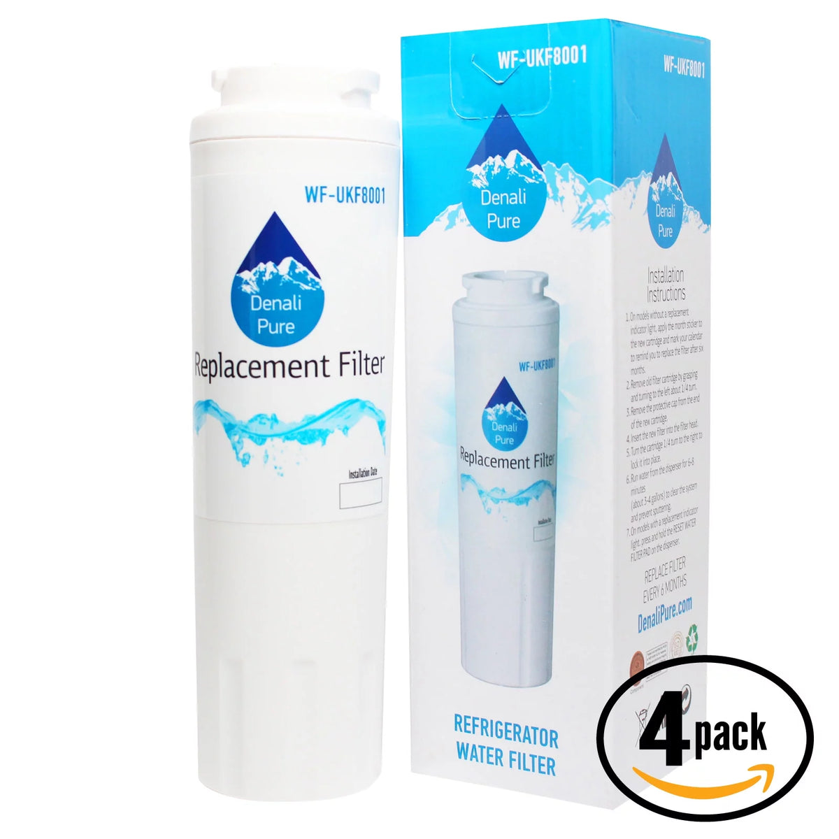 4-Pack Refrigerator Water Filter Cartridge K414121