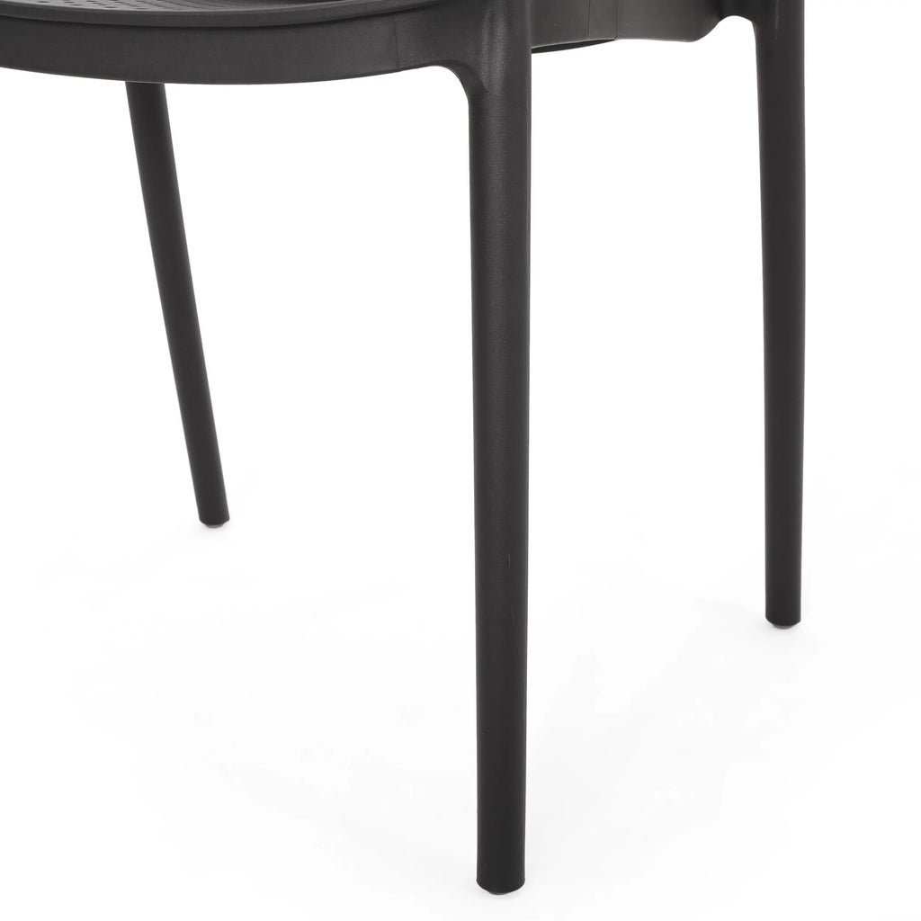 White Plastic Patio Dining Chair Set of 2 K473