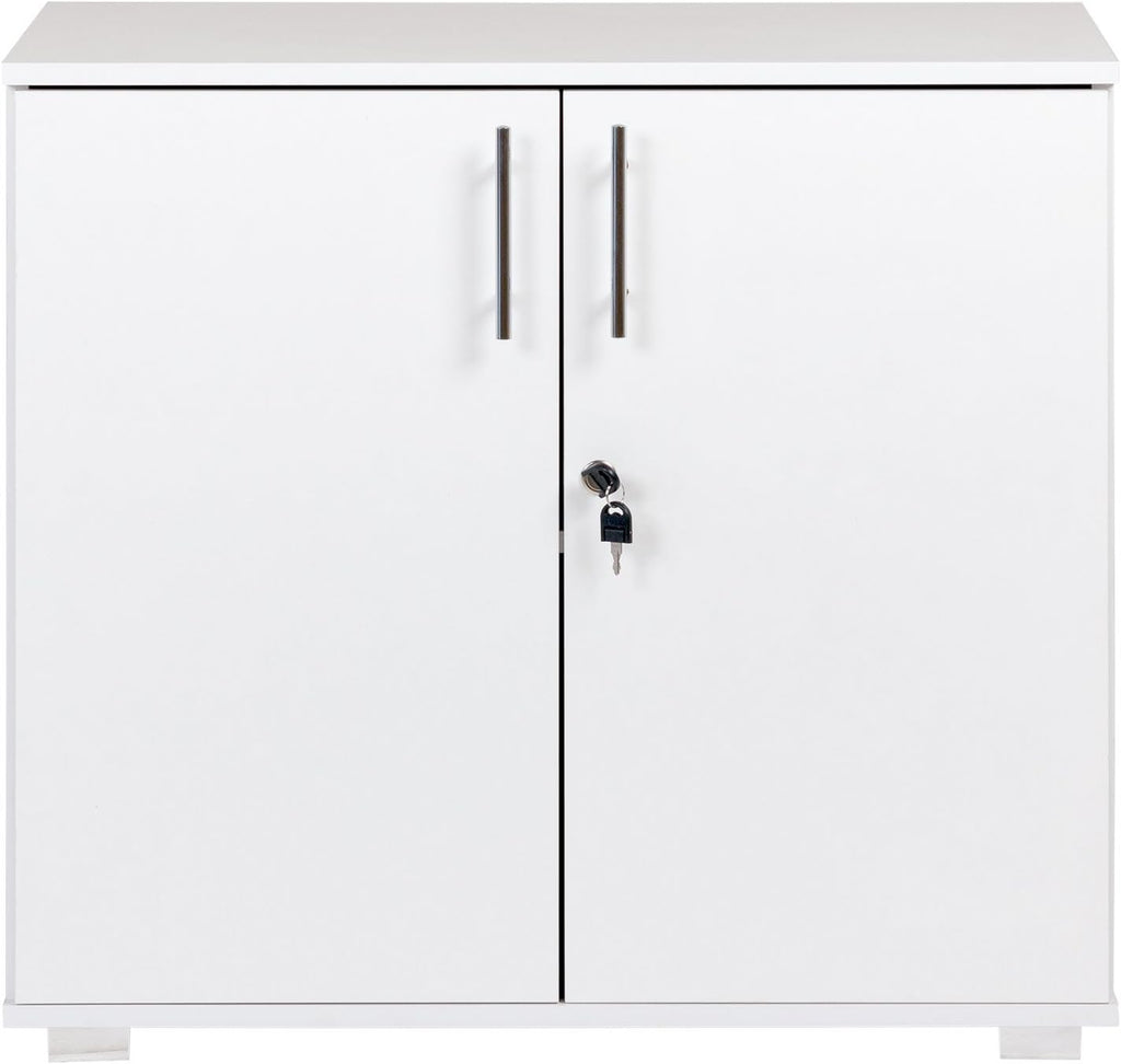 White 2 Door Locking Storage Cabinet Y65016