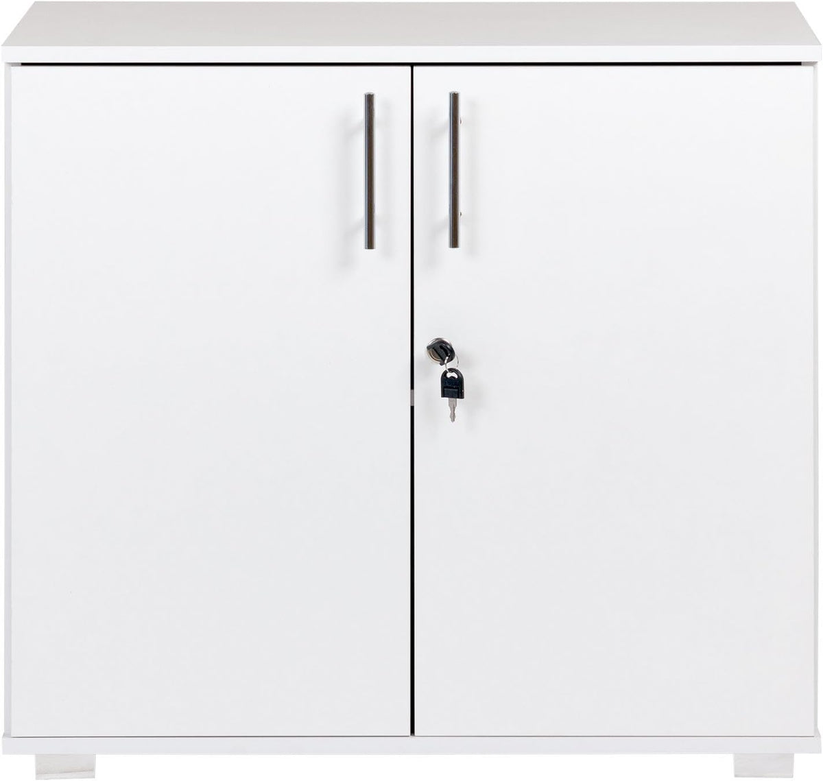 White 2 Door Locking Storage Cabinet Y65016