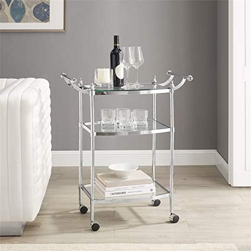 Metal Bar Cart in Chrome H95439