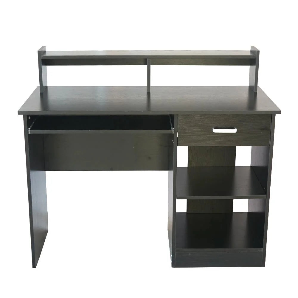 Black Computer Desk with Drawer and Keyboard Tray F594
