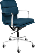 Dark Blue Cotton Fabric Office Chair with Arm Rest H70249