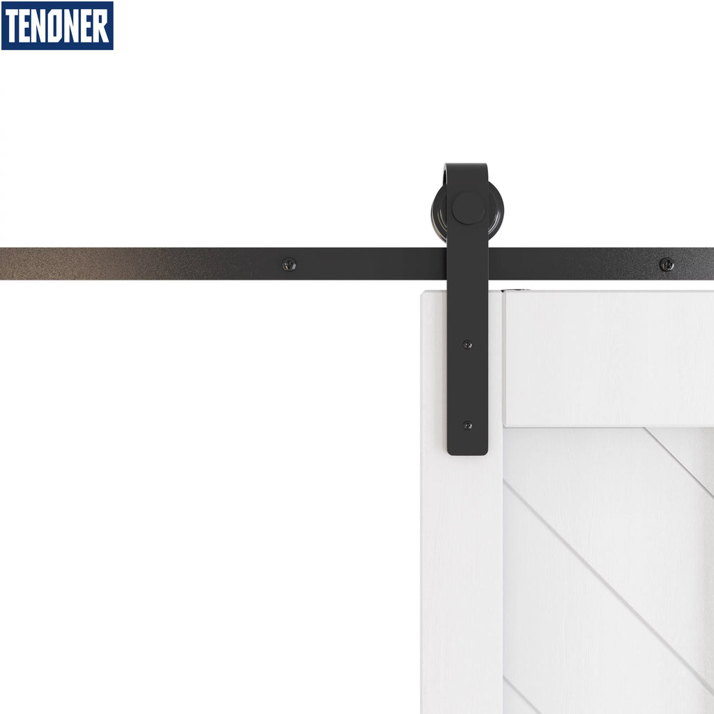 30 inches x 84 inches White Sliding Barn Door with Hardware Kit Z590
