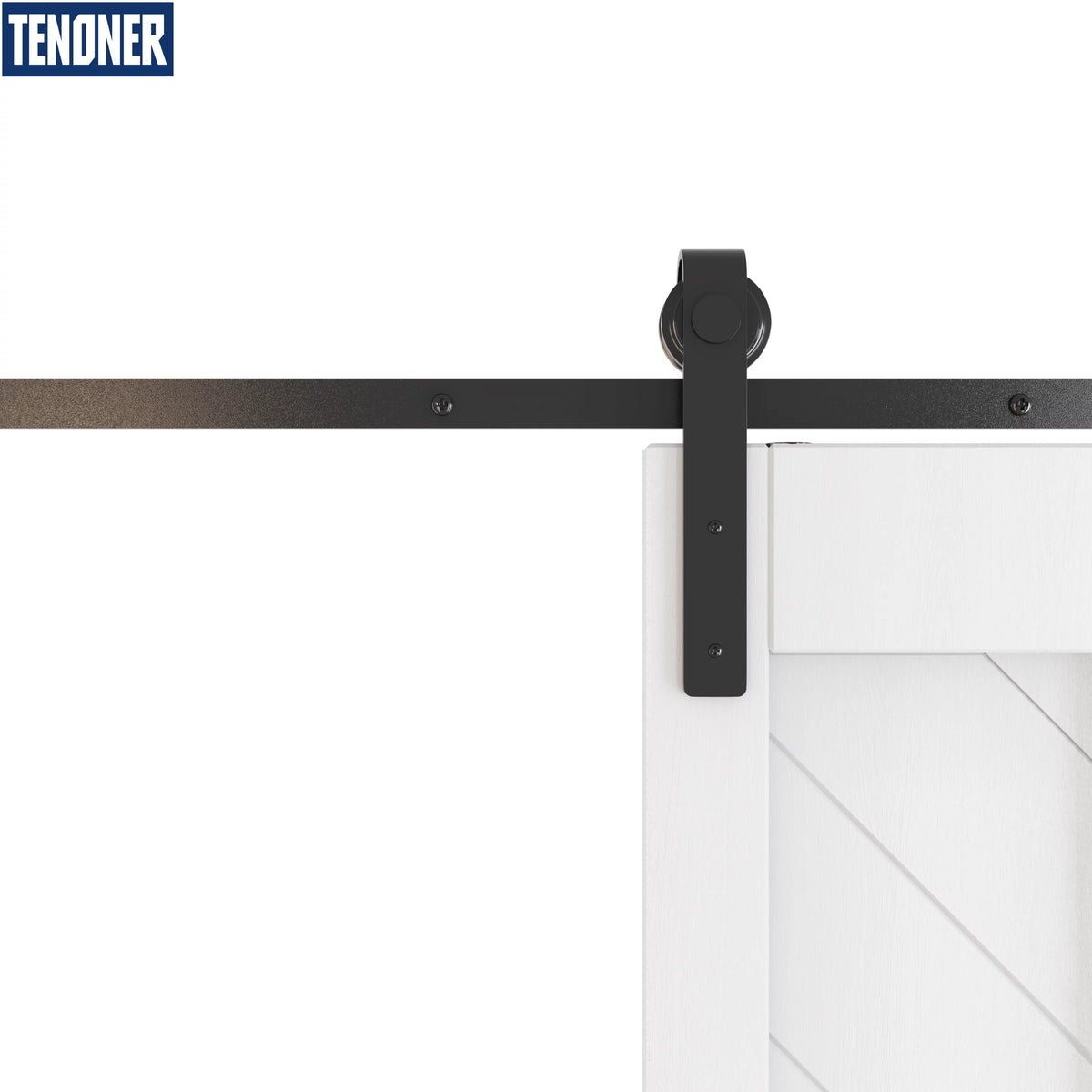 30 inches x 84 inches White Sliding Barn Door with Hardware Kit Z590