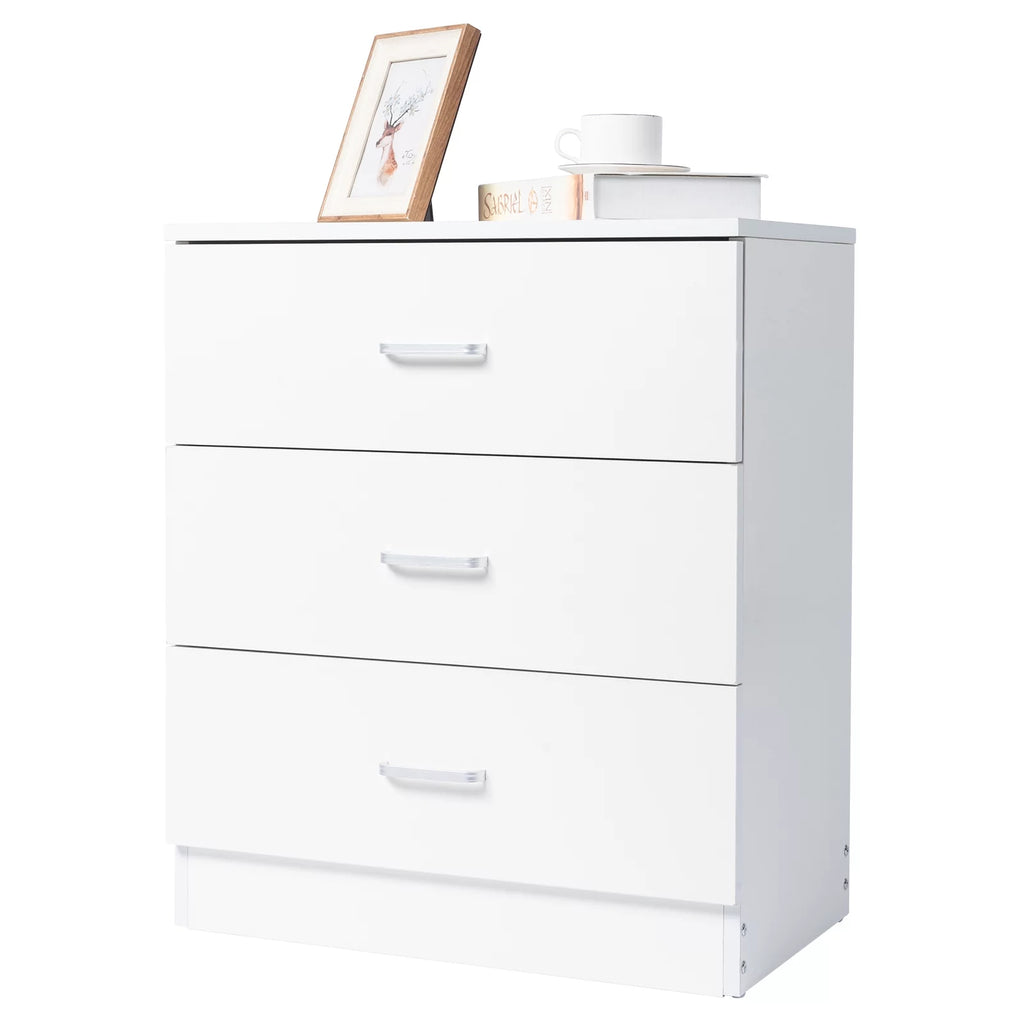 White 3 Drawer Dresser Chest with Storage W909082