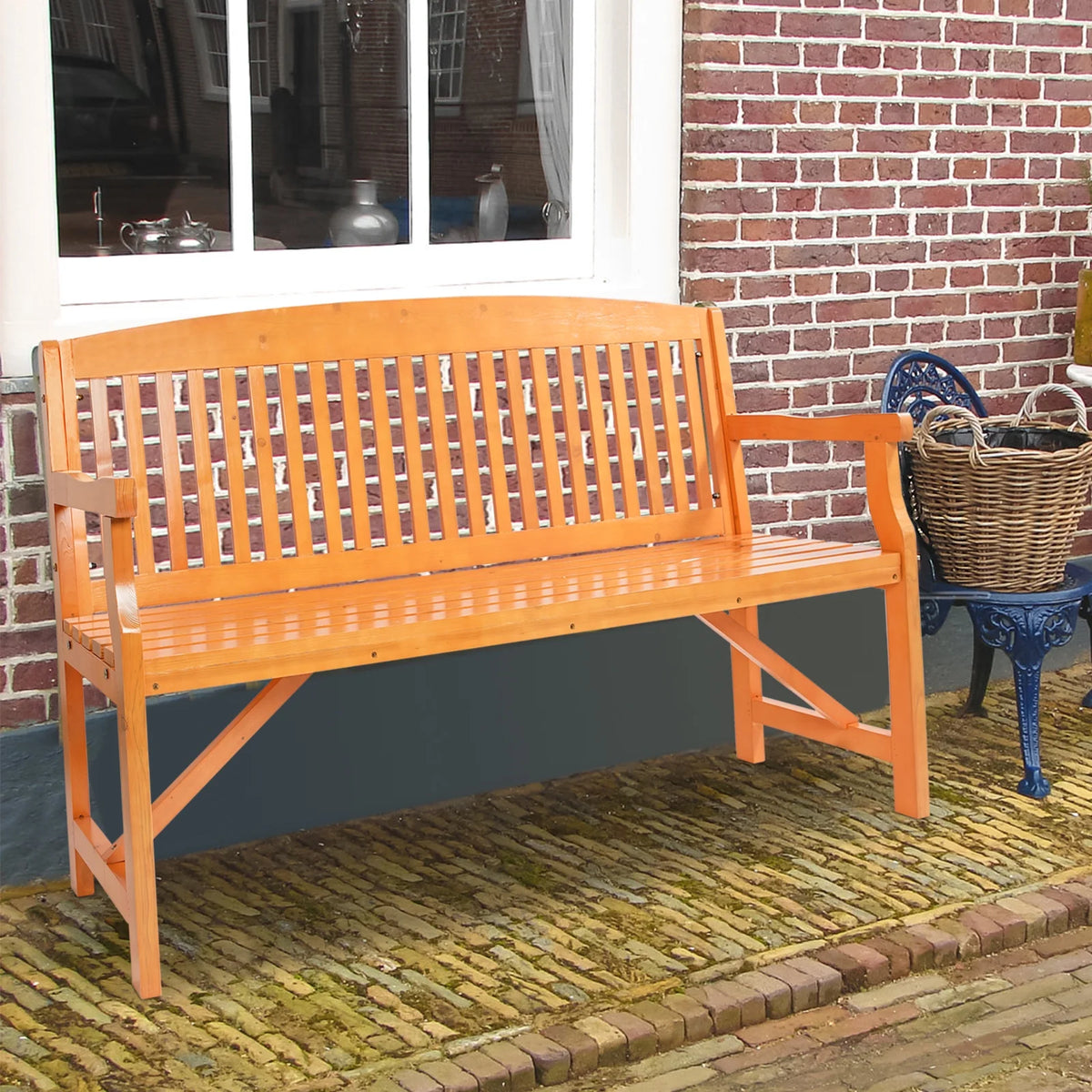 3 Person Wood Outdoor Bench Z2410