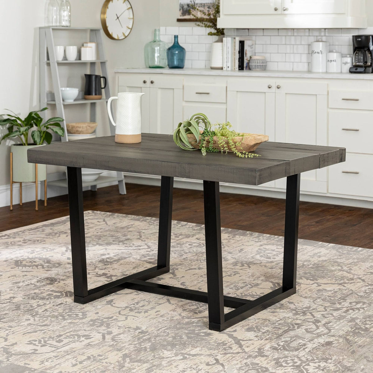 52-Inch Distressed Wood Dining Table Y649
