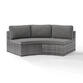Gray Wicker Curved Patio Sectional Sofa A1517