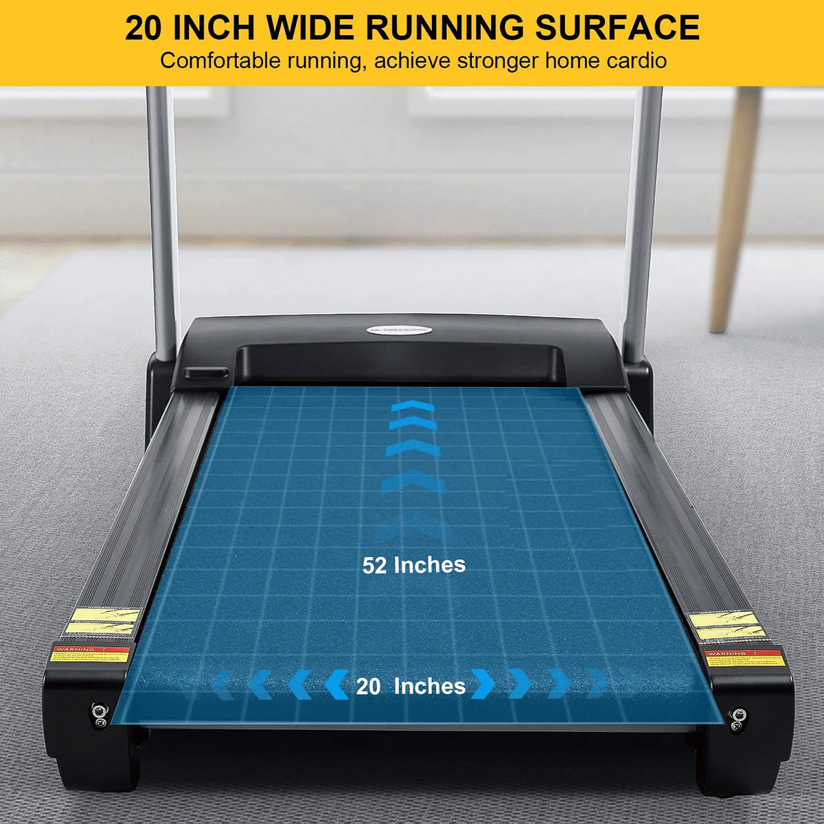 3HP Folding Treadmill with 15% Auto Incline, 300 LBS Capacity P974