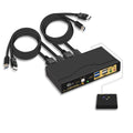 2 Port Dual Monitor Displayport USB 3.0 4K 60Hz KVM Switch V2254