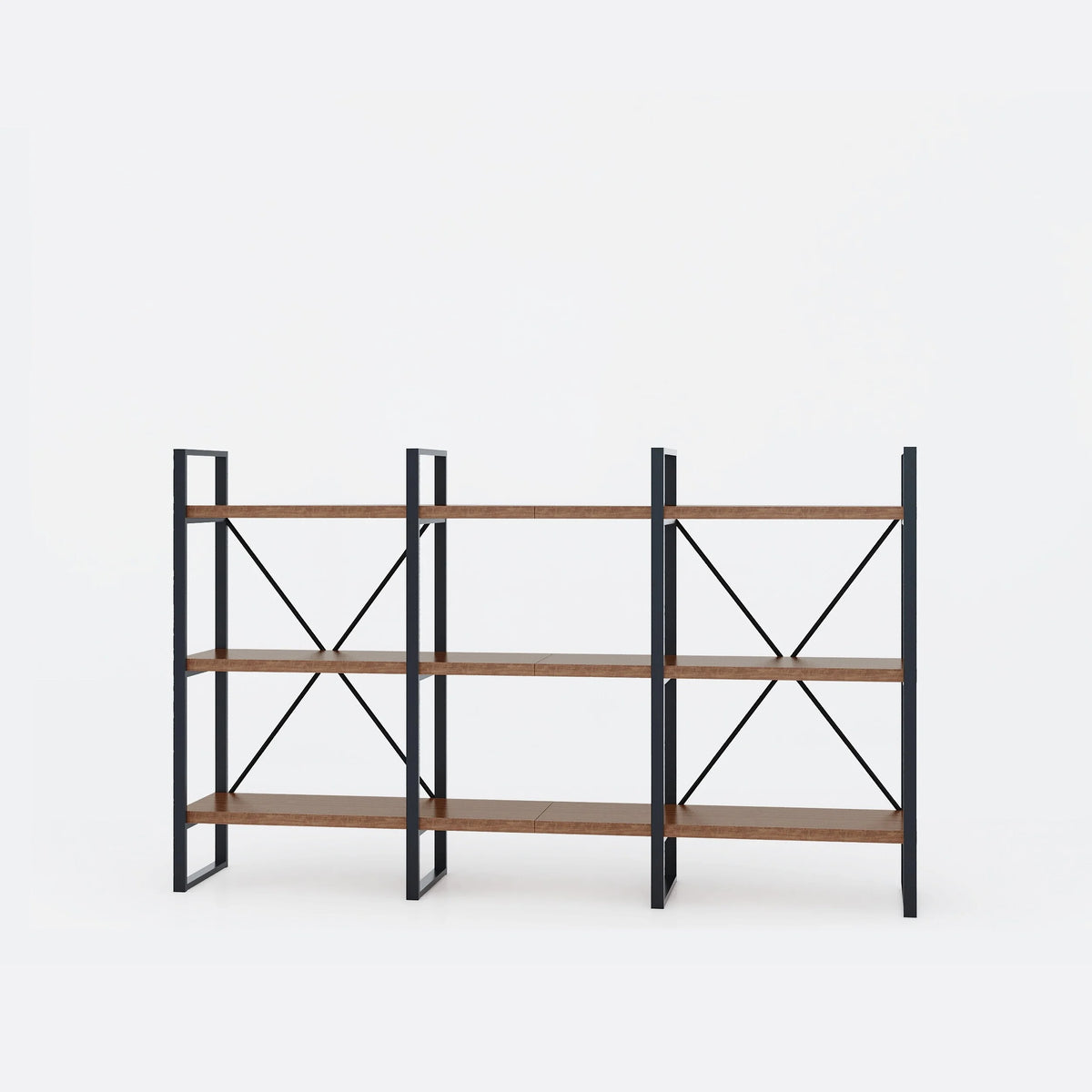 Antique Walnut Wood and Metal Display Etagere Bookcase I898