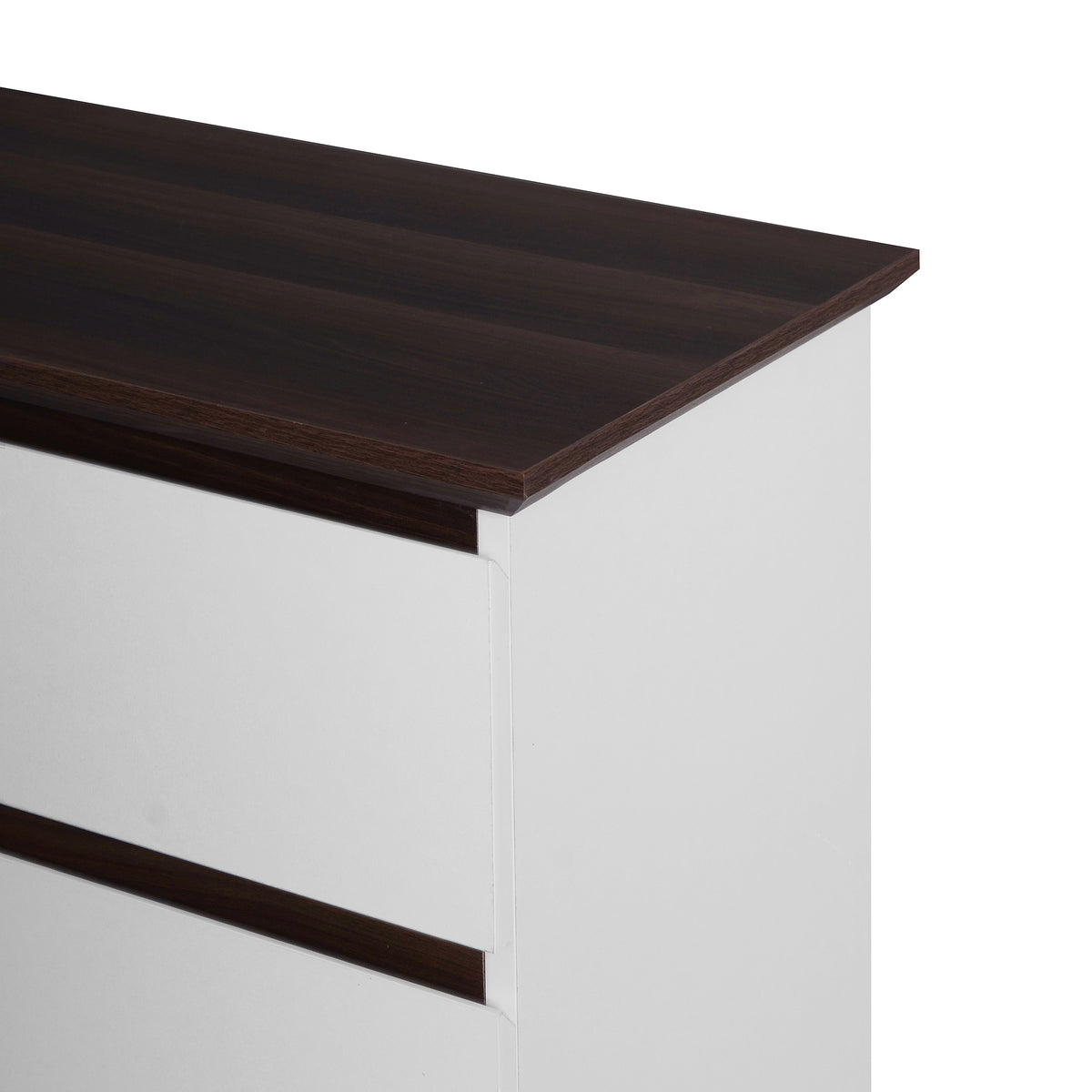 White 5-Drawer Dresser with Wood Top R7349